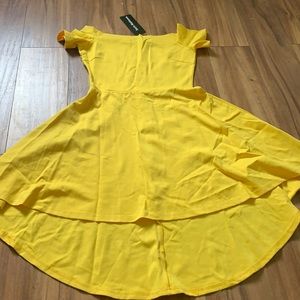 satin Mathews sunshine yellow dress